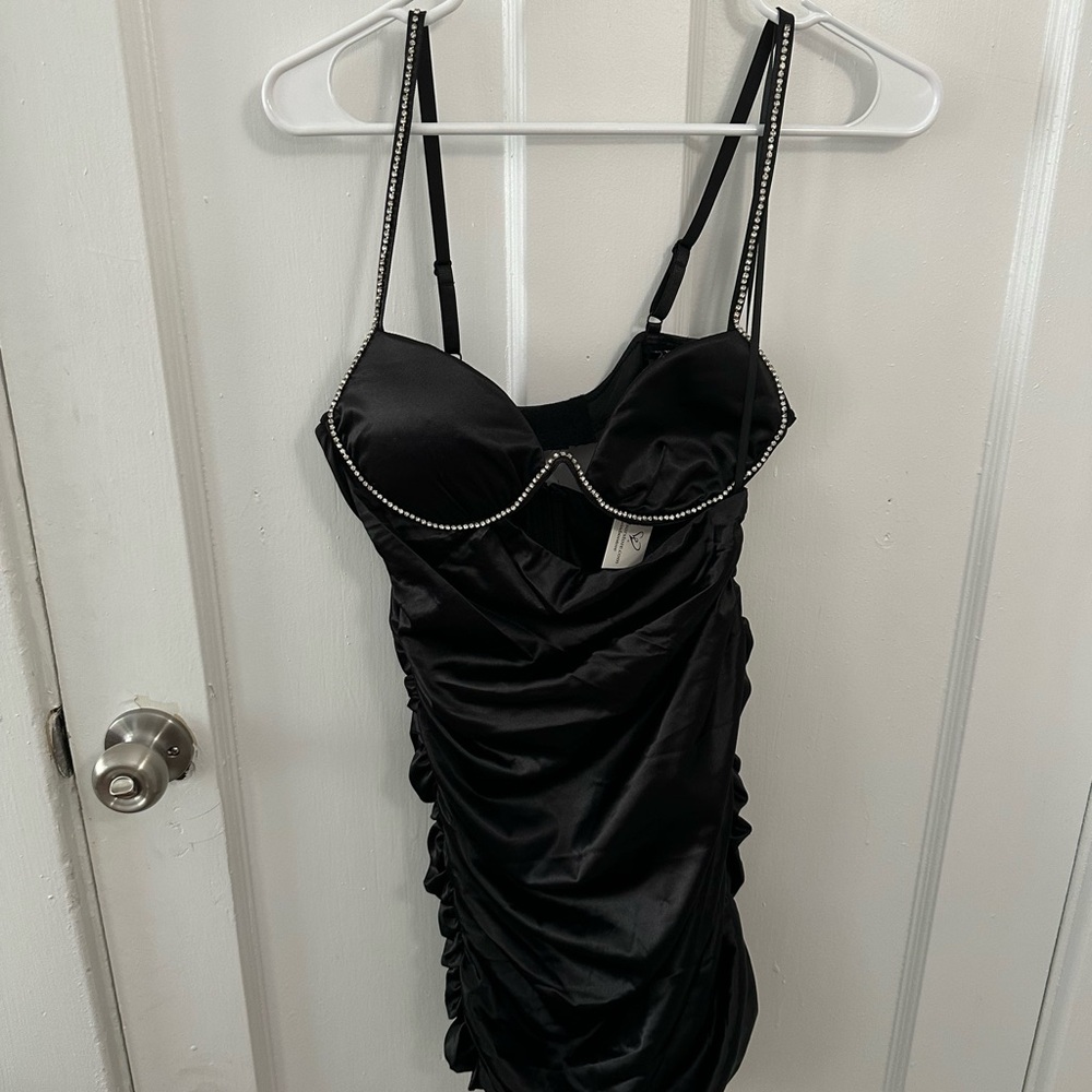 Windsor black satin dress